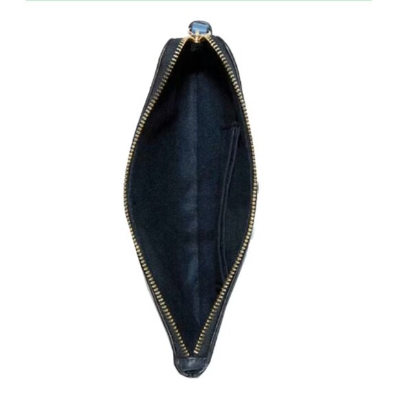 Coach Bag Vintage Midnight Navy Blue Wristlet Horse Carriage Leather Handbag NEW - Picture 2 of 7